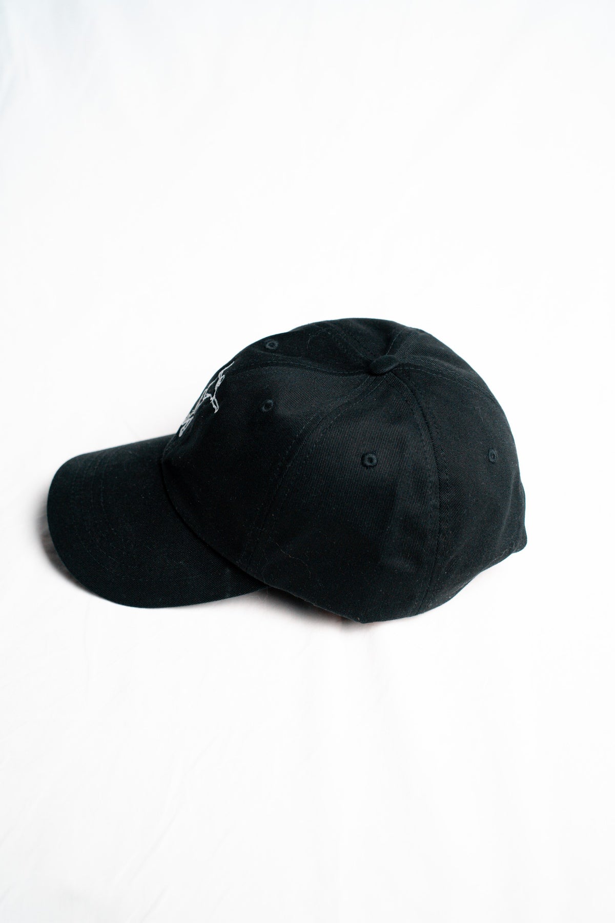 FOA black cap, side view.