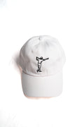 FOA keps, vit, framifrån med den broderade golfaren.
