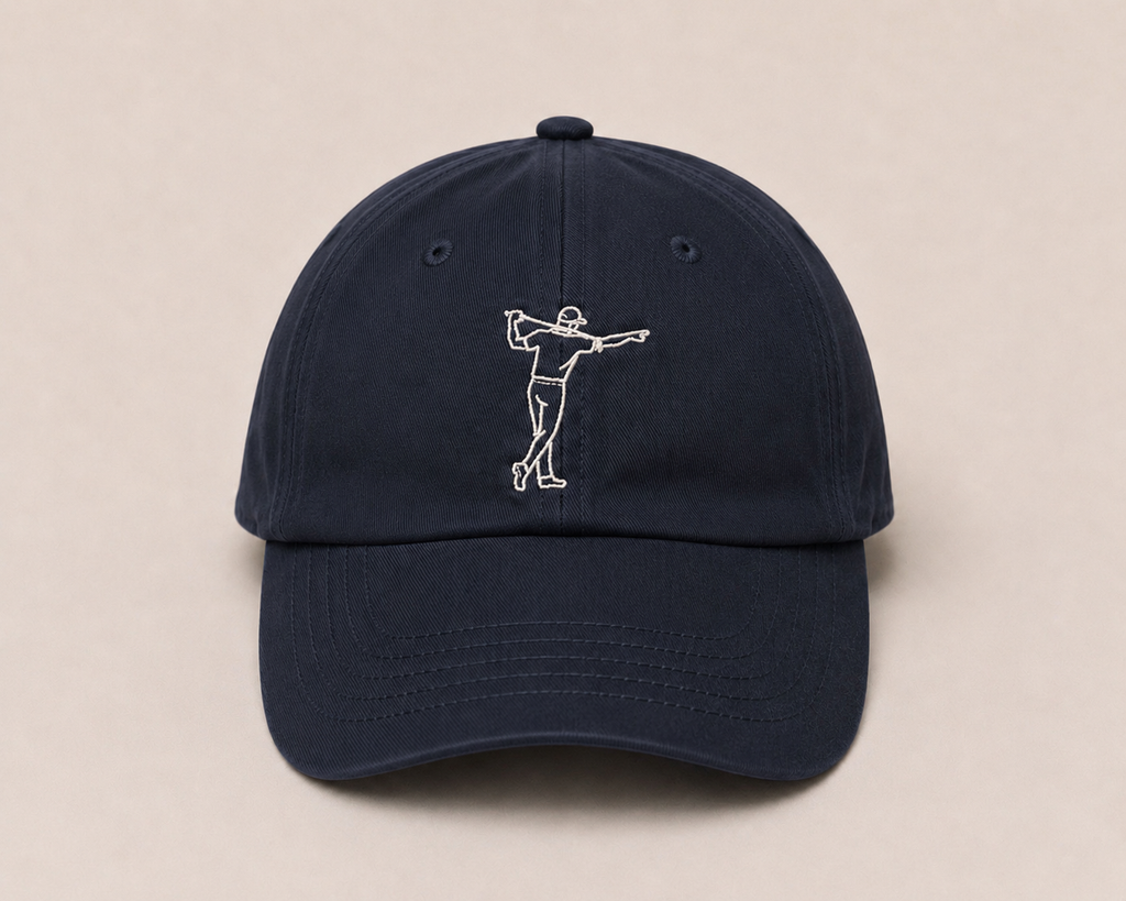  Marinblå golfkeps från FOA Golf med broderad golfare framtill