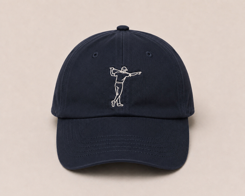  Marinblå golfkeps från FOA Golf med broderad golfare framtill