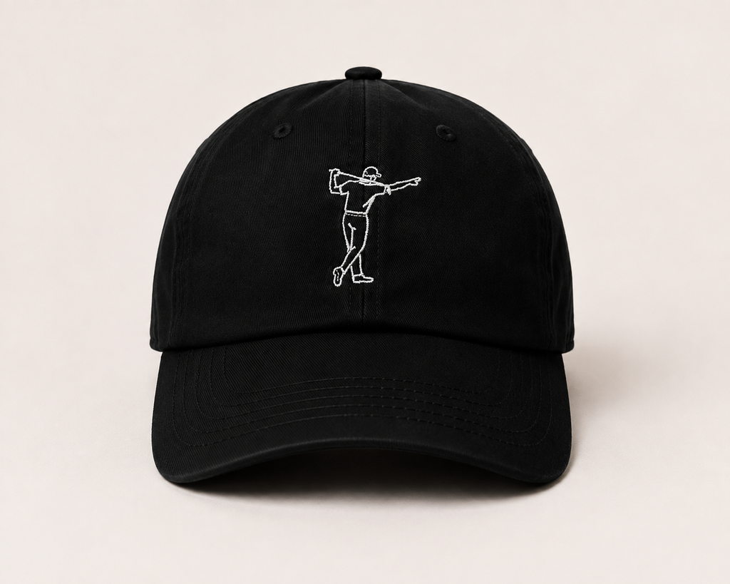 Svart golfkeps från FOA Golf med broderad golfare framtill