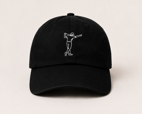 Svart golfkeps från FOA Golf med broderad golfare framtill